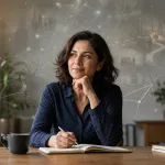 Femme réfléchissant à ses schémas personnels et à son histoire d'enfance